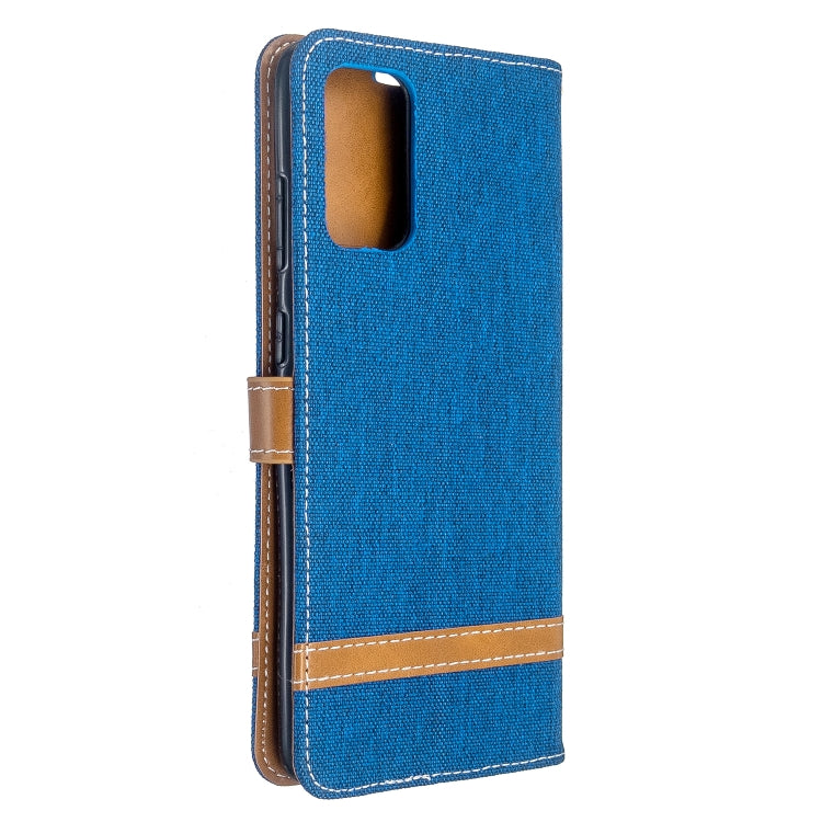 For Galaxy S20+ Color Matching Denim Texture Horizontal Flip PU Leather Case with Holder & Card Slots & Wallet & Lanyard