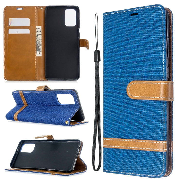 For Galaxy S20+ Color Matching Denim Texture Horizontal Flip PU Leather Case with Holder & Card Slots & Wallet & Lanyard