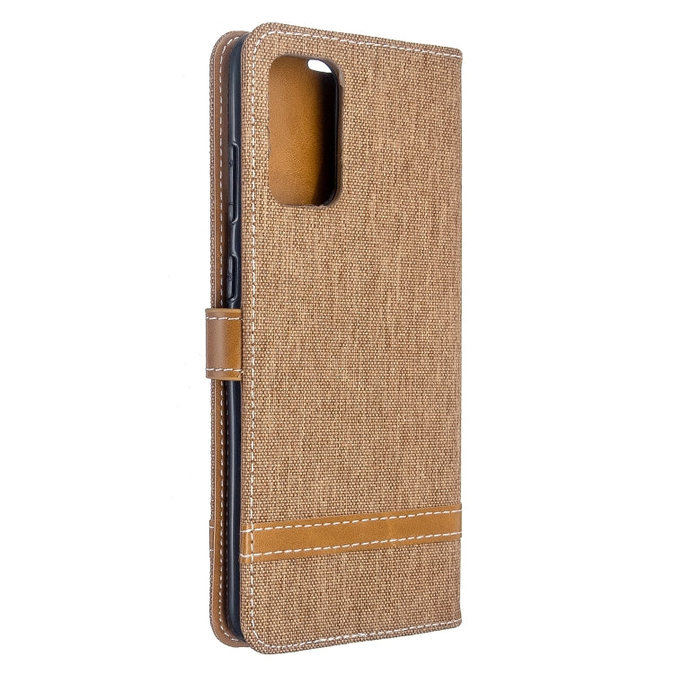 For Galaxy S20+ Color Matching Denim Texture Horizontal Flip PU Leather Case with Holder & Card Slots & Wallet & Lanyard