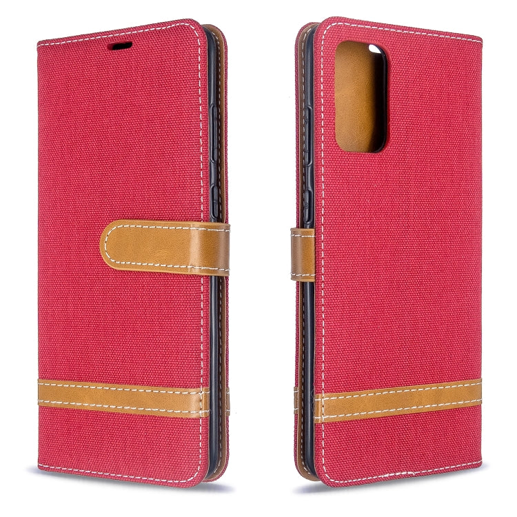 For Galaxy S20+ Color Matching Denim Texture Horizontal Flip PU Leather Case with Holder & Card Slots & Wallet & Lanyard