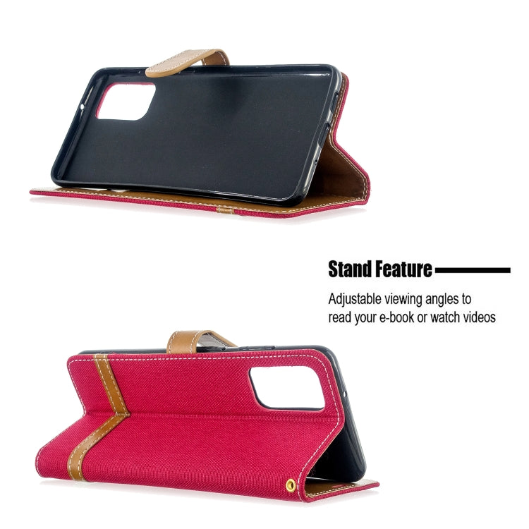 For Galaxy S20+ Color Matching Denim Texture Horizontal Flip PU Leather Case with Holder & Card Slots & Wallet & Lanyard