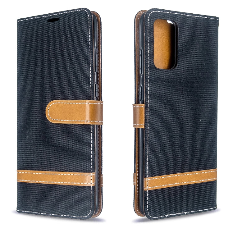 For Galaxy S20+ Color Matching Denim Texture Horizontal Flip PU Leather Case with Holder & Card Slots & Wallet & Lanyard