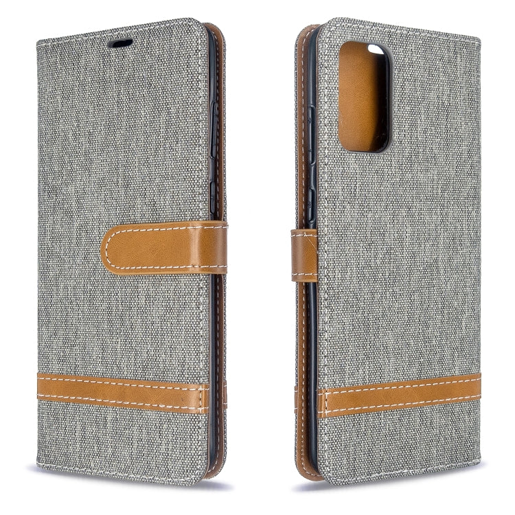 For Galaxy S20+ Color Matching Denim Texture Horizontal Flip PU Leather Case with Holder & Card Slots & Wallet & Lanyard