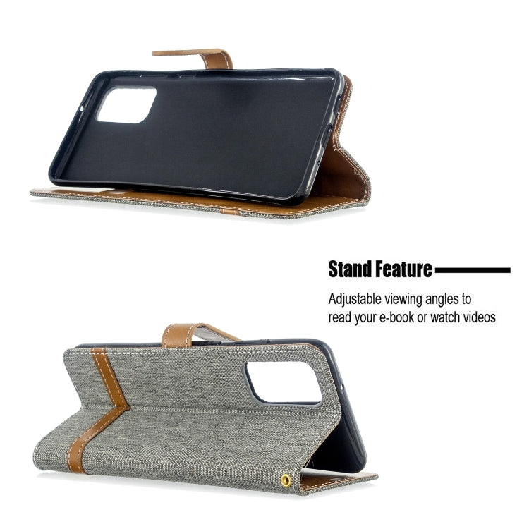For Galaxy S20+ Color Matching Denim Texture Horizontal Flip PU Leather Case with Holder & Card Slots & Wallet & Lanyard