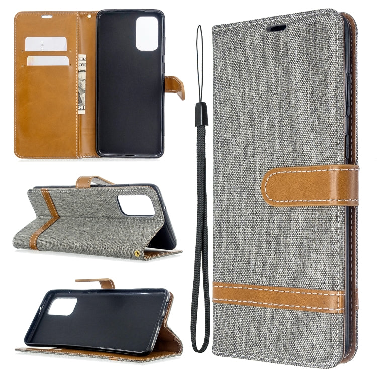 For Galaxy S20+ Color Matching Denim Texture Horizontal Flip PU Leather Case with Holder & Card Slots & Wallet & Lanyard