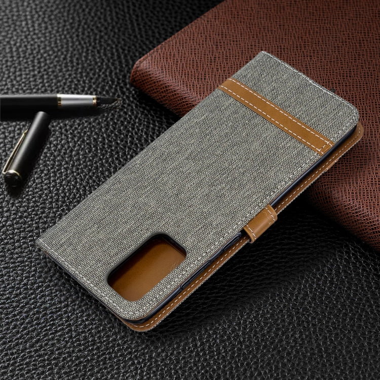 For Galaxy S20+ Color Matching Denim Texture Horizontal Flip PU Leather Case with Holder & Card Slots & Wallet & Lanyard