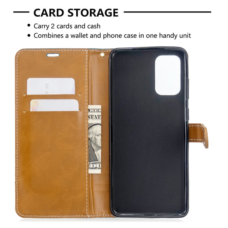 For Galaxy S20+ Color Matching Denim Texture Horizontal Flip PU Leather Case with Holder & Card Slots & Wallet & Lanyard