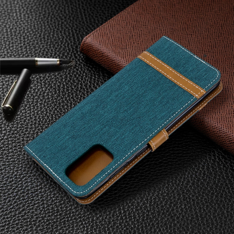 For Galaxy S20+ Color Matching Denim Texture Horizontal Flip PU Leather Case with Holder & Card Slots & Wallet & Lanyard