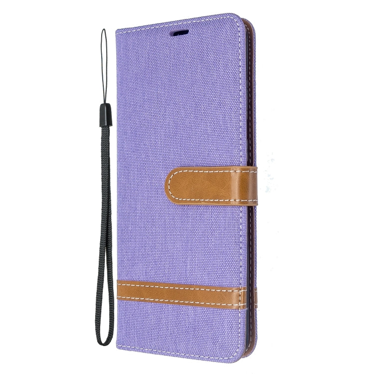 For Galaxy S20+ Color Matching Denim Texture Horizontal Flip PU Leather Case with Holder & Card Slots & Wallet & Lanyard