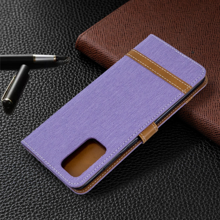 For Galaxy S20+ Color Matching Denim Texture Horizontal Flip PU Leather Case with Holder & Card Slots & Wallet & Lanyard