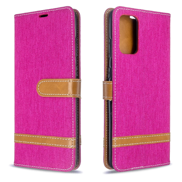 For Galaxy S20+ Color Matching Denim Texture Horizontal Flip PU Leather Case with Holder & Card Slots & Wallet & Lanyard