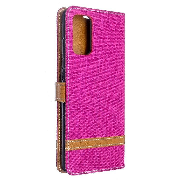 For Galaxy S20+ Color Matching Denim Texture Horizontal Flip PU Leather Case with Holder & Card Slots & Wallet & Lanyard