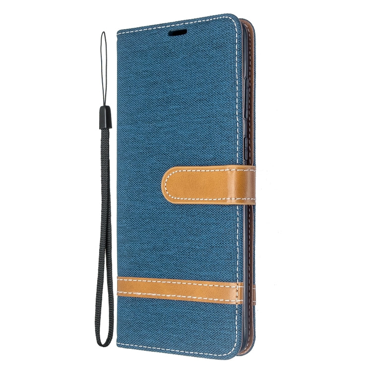 For Galaxy S20+ Color Matching Denim Texture Horizontal Flip PU Leather Case with Holder & Card Slots & Wallet & Lanyard