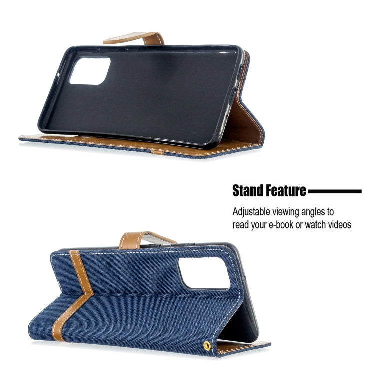 For Galaxy S20+ Color Matching Denim Texture Horizontal Flip PU Leather Case with Holder & Card Slots & Wallet & Lanyard