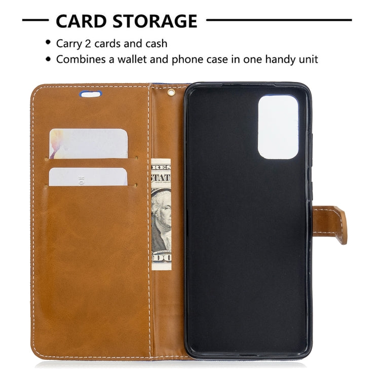 For Galaxy S20 Ultra Color Matching Denim Texture Horizontal Flip PU Leather Case with Holder & Card Slots & Wallet & Lanyard