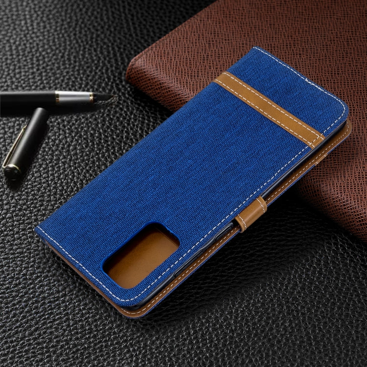 For Galaxy S20 Ultra Color Matching Denim Texture Horizontal Flip PU Leather Case with Holder & Card Slots & Wallet & Lanyard