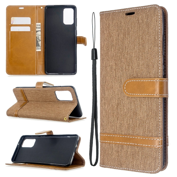 For Galaxy S20 Ultra Color Matching Denim Texture Horizontal Flip PU Leather Case with Holder & Card Slots & Wallet & Lanyard