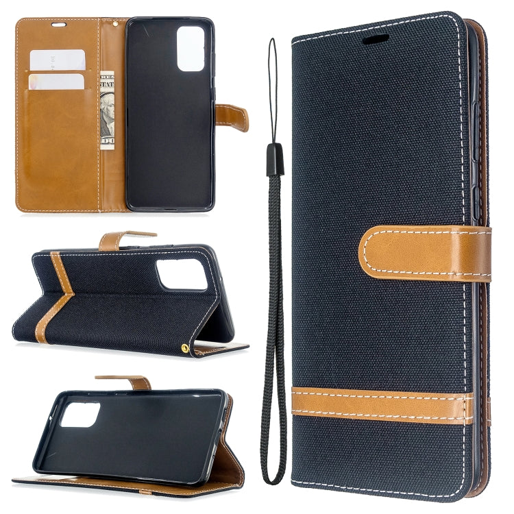 For Galaxy S20 Ultra Color Matching Denim Texture Horizontal Flip PU Leather Case with Holder & Card Slots & Wallet & Lanyard