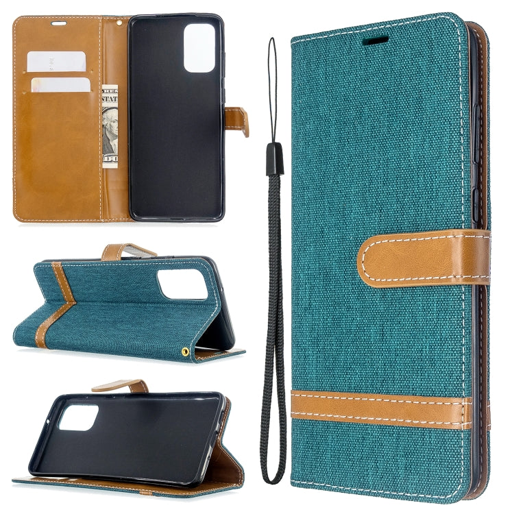 For Galaxy S20 Ultra Color Matching Denim Texture Horizontal Flip PU Leather Case with Holder & Card Slots & Wallet & Lanyard