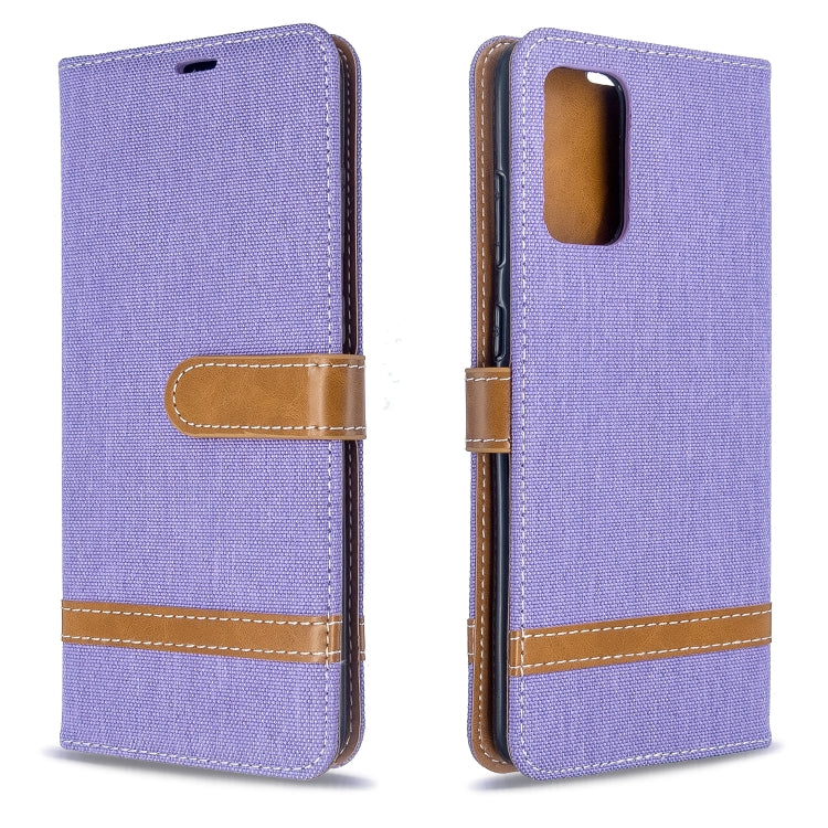 For Galaxy S20 Ultra Color Matching Denim Texture Horizontal Flip PU Leather Case with Holder & Card Slots & Wallet & Lanyard
