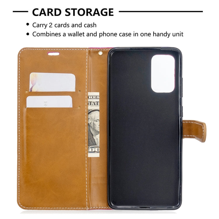 For Galaxy S20 Ultra Color Matching Denim Texture Horizontal Flip PU Leather Case with Holder & Card Slots & Wallet & Lanyard