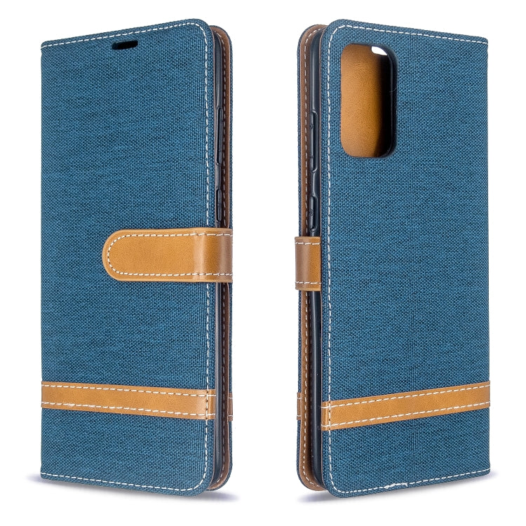 For Galaxy S20 Ultra Color Matching Denim Texture Horizontal Flip PU Leather Case with Holder & Card Slots & Wallet & Lanyard