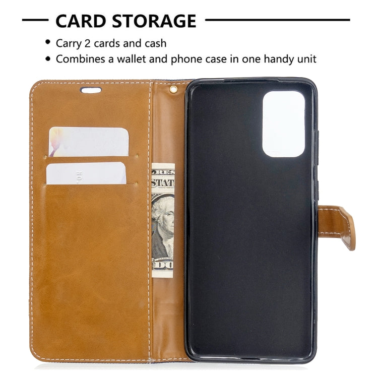 For Galaxy S20 Ultra Color Matching Denim Texture Horizontal Flip PU Leather Case with Holder & Card Slots & Wallet & Lanyard