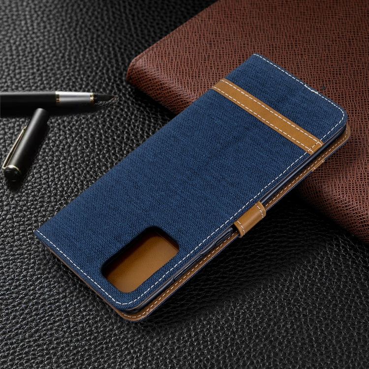 For Galaxy S20 Ultra Color Matching Denim Texture Horizontal Flip PU Leather Case with Holder & Card Slots & Wallet & Lanyard
