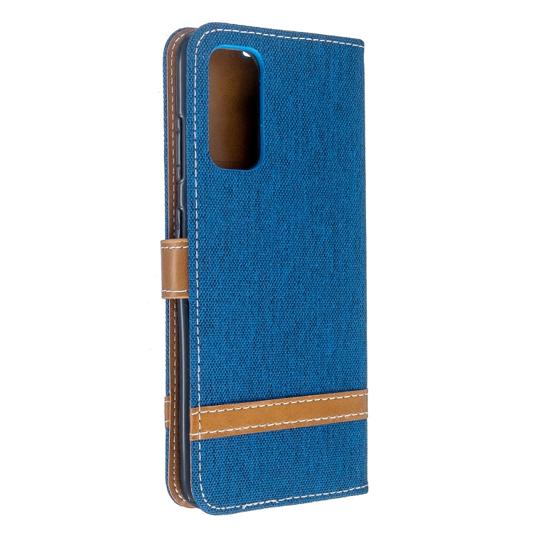 For Galaxy S20 Color Matching Denim Texture Horizontal Flip PU Leather Case with Holder & Card Slots & Wallet & Lanyard