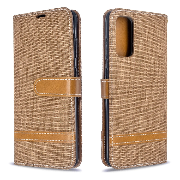 For Galaxy S20 Color Matching Denim Texture Horizontal Flip PU Leather Case with Holder & Card Slots & Wallet & Lanyard