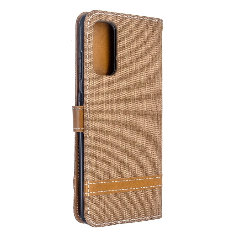 For Galaxy S20 Color Matching Denim Texture Horizontal Flip PU Leather Case with Holder & Card Slots & Wallet & Lanyard