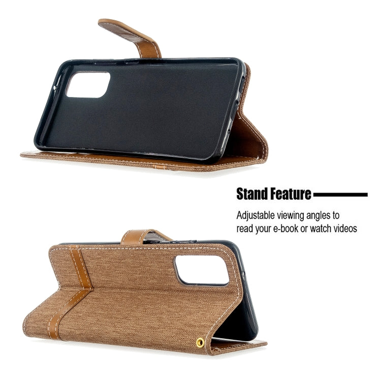 For Galaxy S20 Color Matching Denim Texture Horizontal Flip PU Leather Case with Holder & Card Slots & Wallet & Lanyard