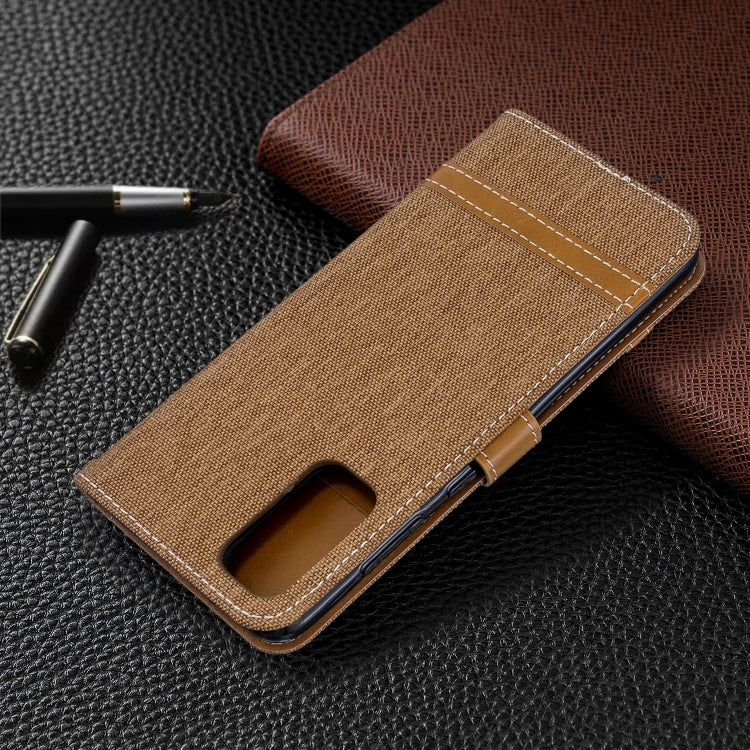 For Galaxy S20 Color Matching Denim Texture Horizontal Flip PU Leather Case with Holder & Card Slots & Wallet & Lanyard