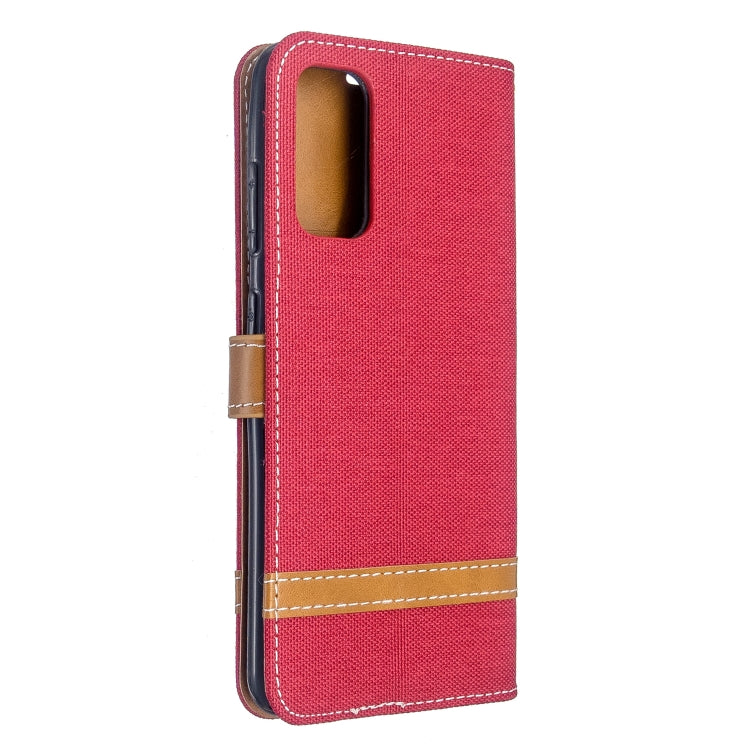 For Galaxy S20 Color Matching Denim Texture Horizontal Flip PU Leather Case with Holder & Card Slots & Wallet & Lanyard