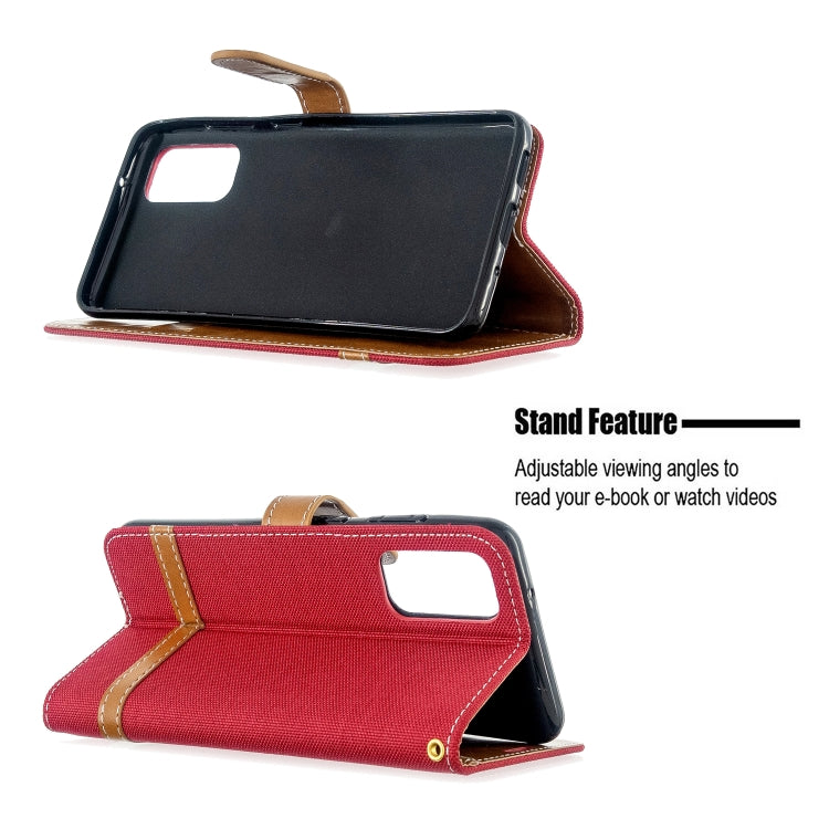 For Galaxy S20 Color Matching Denim Texture Horizontal Flip PU Leather Case with Holder & Card Slots & Wallet & Lanyard