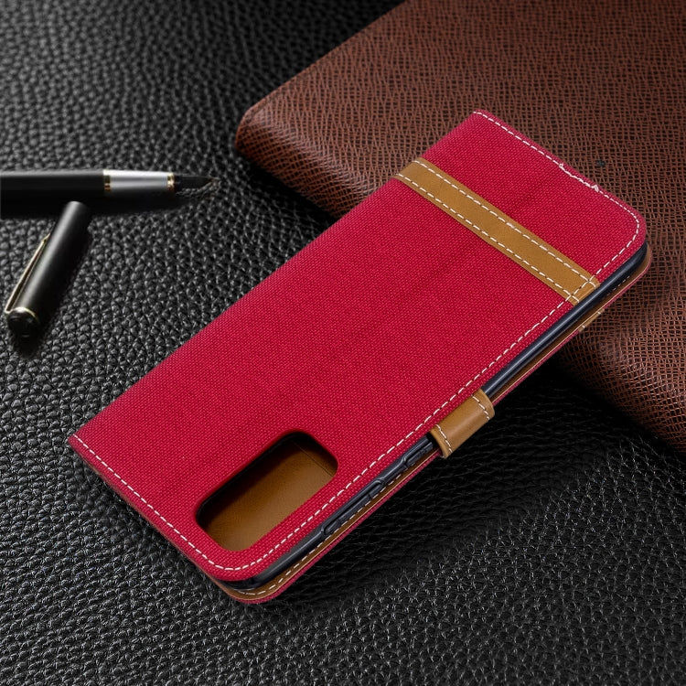 For Galaxy S20 Color Matching Denim Texture Horizontal Flip PU Leather Case with Holder & Card Slots & Wallet & Lanyard