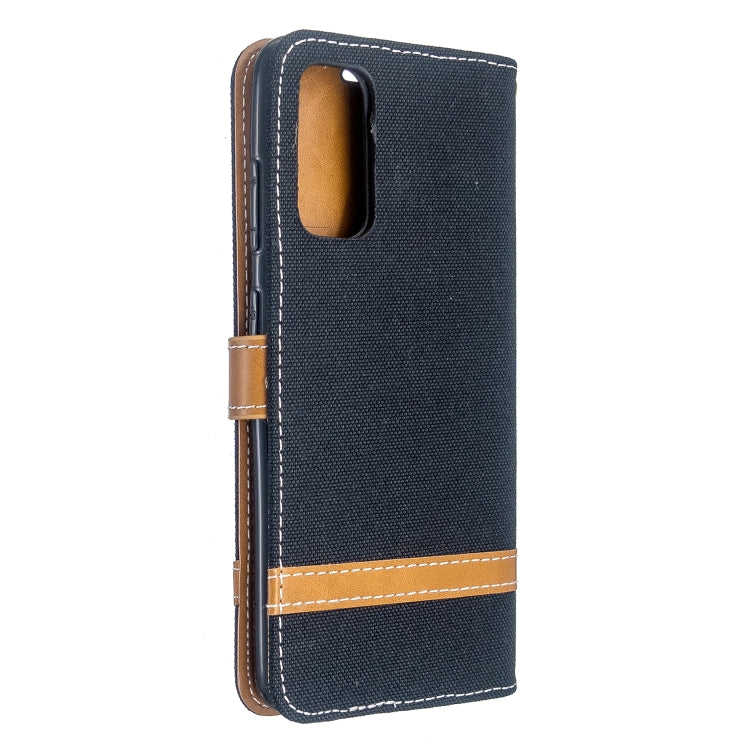 For Galaxy S20 Color Matching Denim Texture Horizontal Flip PU Leather Case with Holder & Card Slots & Wallet & Lanyard