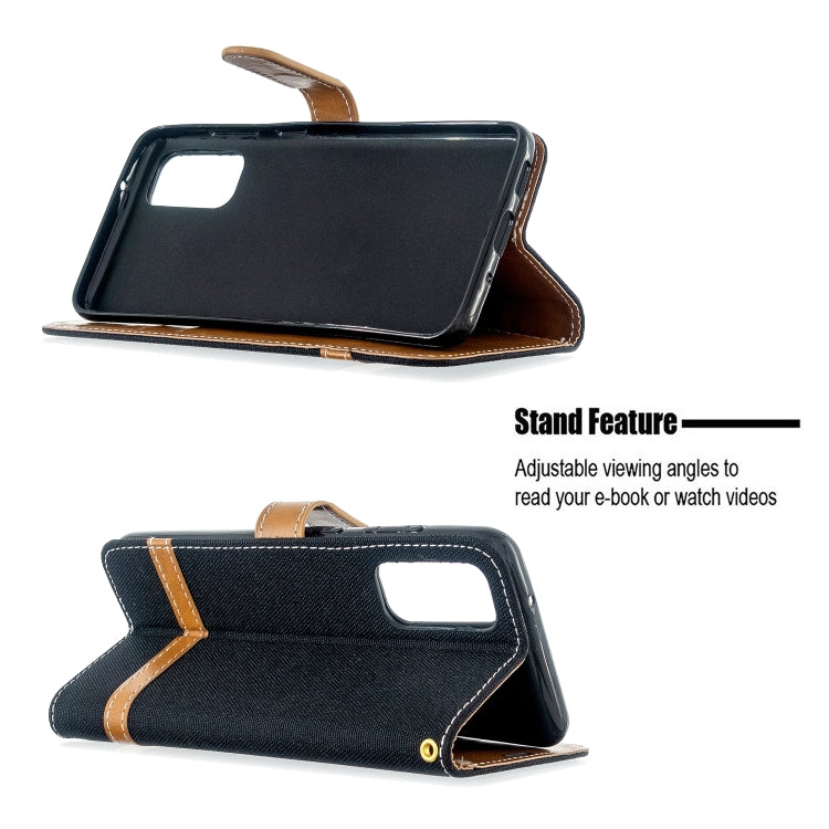 For Galaxy S20 Color Matching Denim Texture Horizontal Flip PU Leather Case with Holder & Card Slots & Wallet & Lanyard