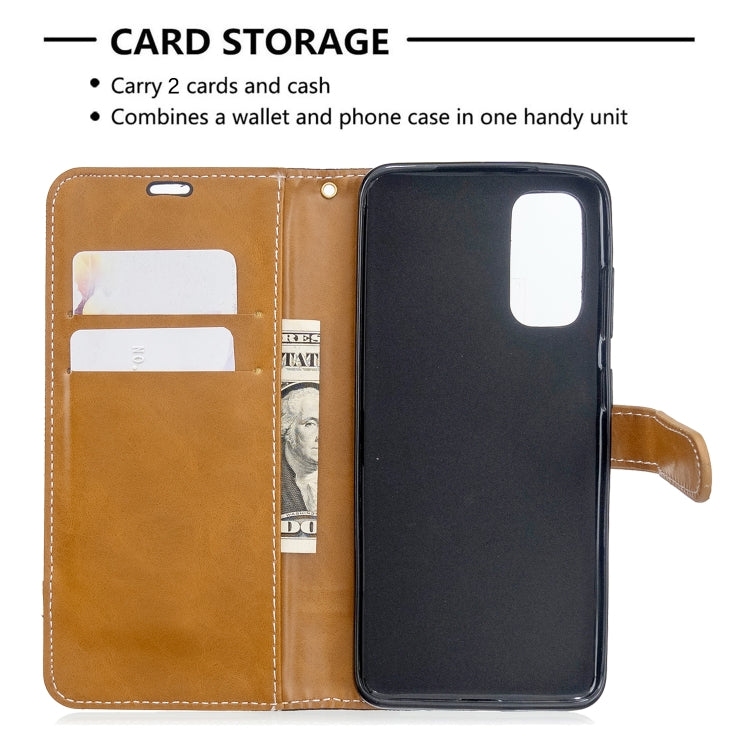 For Galaxy S20 Color Matching Denim Texture Horizontal Flip PU Leather Case with Holder & Card Slots & Wallet & Lanyard