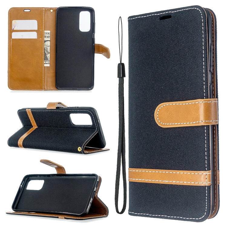 For Galaxy S20 Color Matching Denim Texture Horizontal Flip PU Leather Case with Holder & Card Slots & Wallet & Lanyard