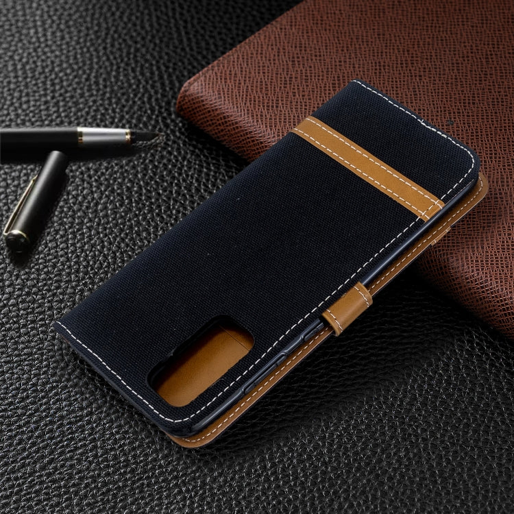 For Galaxy S20 Color Matching Denim Texture Horizontal Flip PU Leather Case with Holder & Card Slots & Wallet & Lanyard