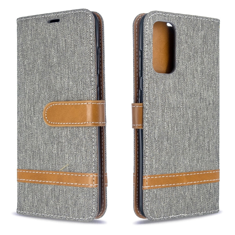 For Galaxy S20 Color Matching Denim Texture Horizontal Flip PU Leather Case with Holder & Card Slots & Wallet & Lanyard