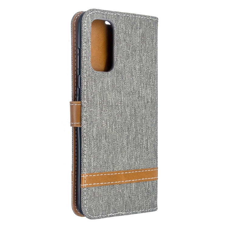 For Galaxy S20 Color Matching Denim Texture Horizontal Flip PU Leather Case with Holder & Card Slots & Wallet & Lanyard