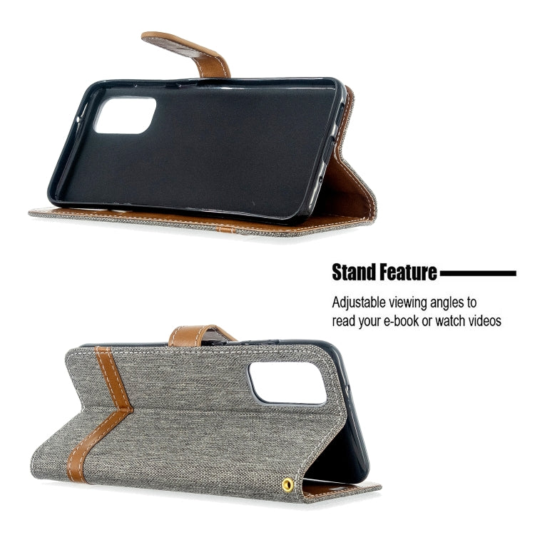 For Galaxy S20 Color Matching Denim Texture Horizontal Flip PU Leather Case with Holder & Card Slots & Wallet & Lanyard