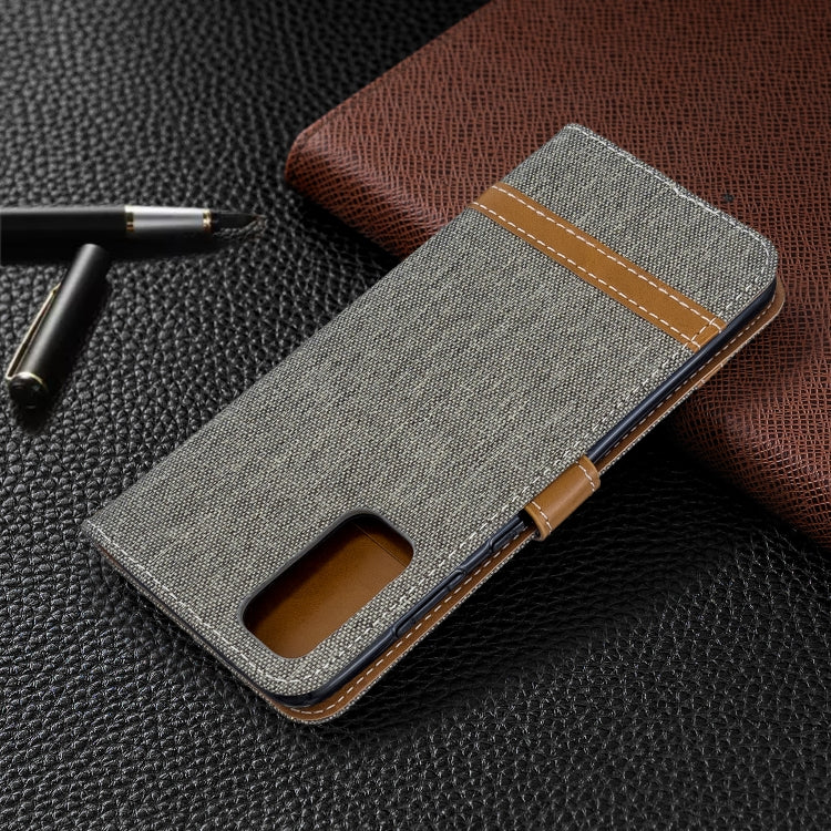 For Galaxy S20 Color Matching Denim Texture Horizontal Flip PU Leather Case with Holder & Card Slots & Wallet & Lanyard