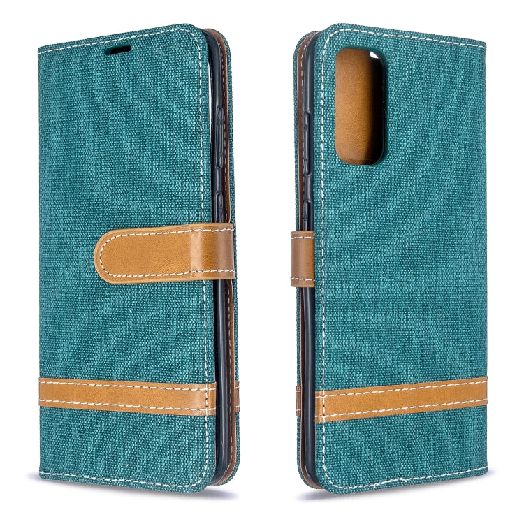 For Galaxy S20 Color Matching Denim Texture Horizontal Flip PU Leather Case with Holder & Card Slots & Wallet & Lanyard