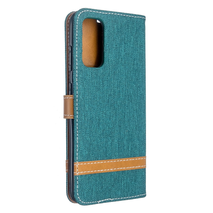For Galaxy S20 Color Matching Denim Texture Horizontal Flip PU Leather Case with Holder & Card Slots & Wallet & Lanyard