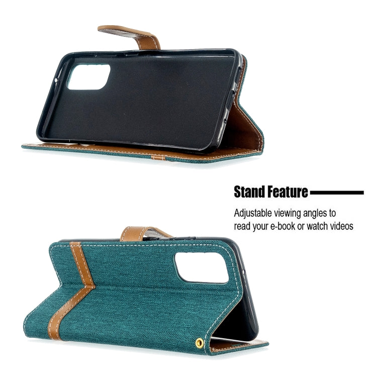 For Galaxy S20 Color Matching Denim Texture Horizontal Flip PU Leather Case with Holder & Card Slots & Wallet & Lanyard