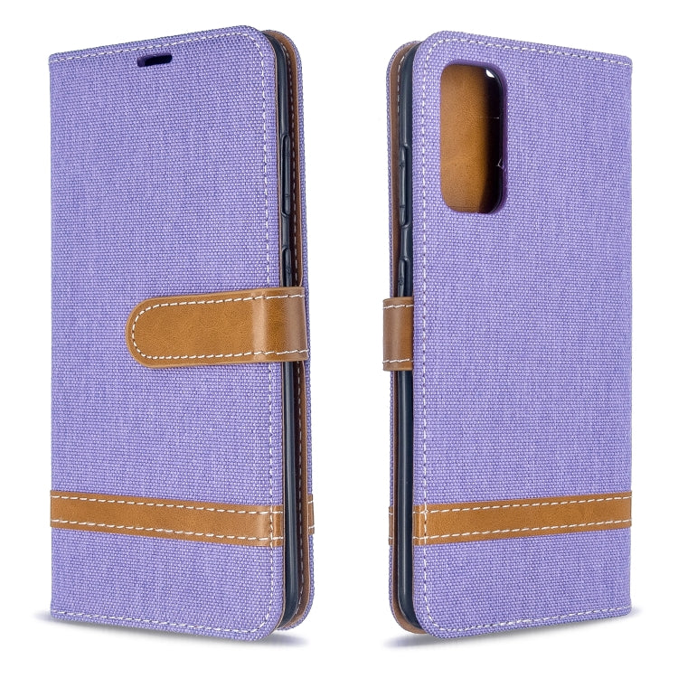 For Galaxy S20 Color Matching Denim Texture Horizontal Flip PU Leather Case with Holder & Card Slots & Wallet & Lanyard