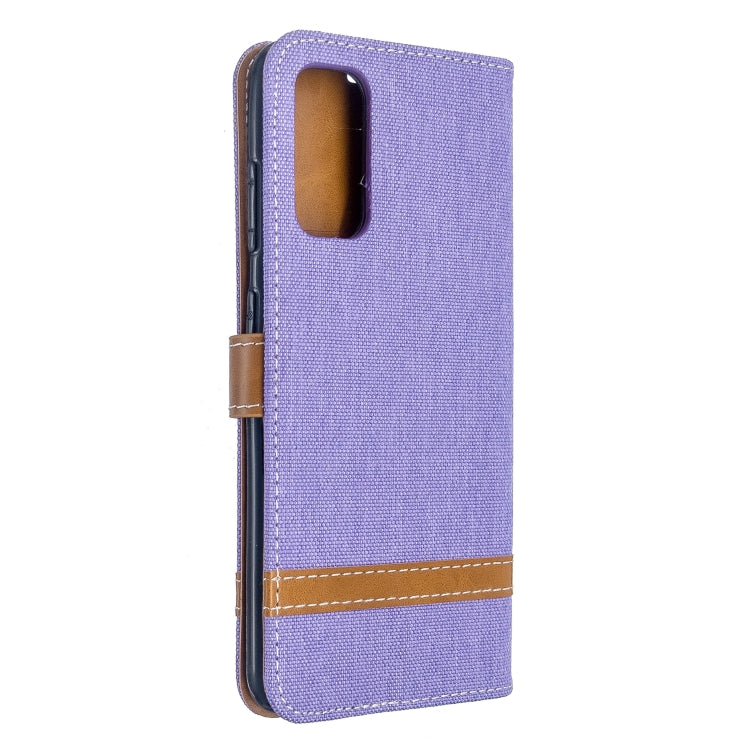 For Galaxy S20 Color Matching Denim Texture Horizontal Flip PU Leather Case with Holder & Card Slots & Wallet & Lanyard